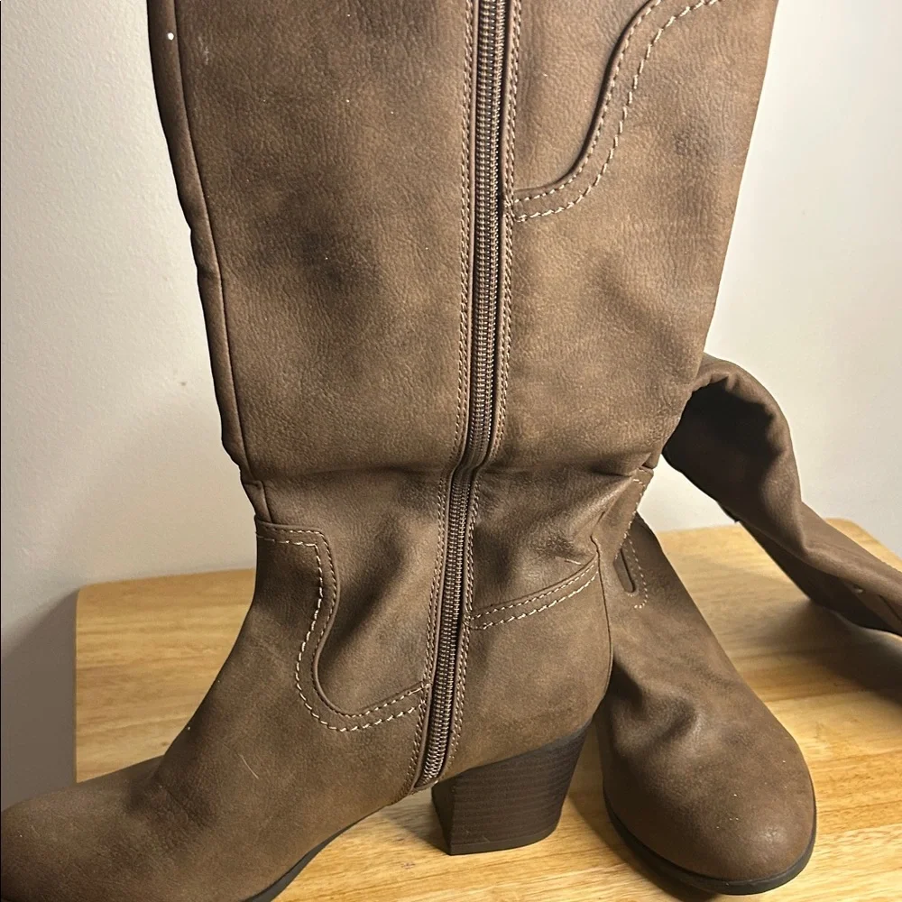 Indigo Brown Over the Knee Boots
